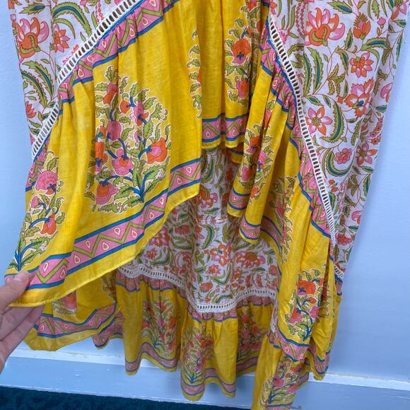 Guadalupe Paisley Block Print High Low Maxi Dress - Picture 3 of 5